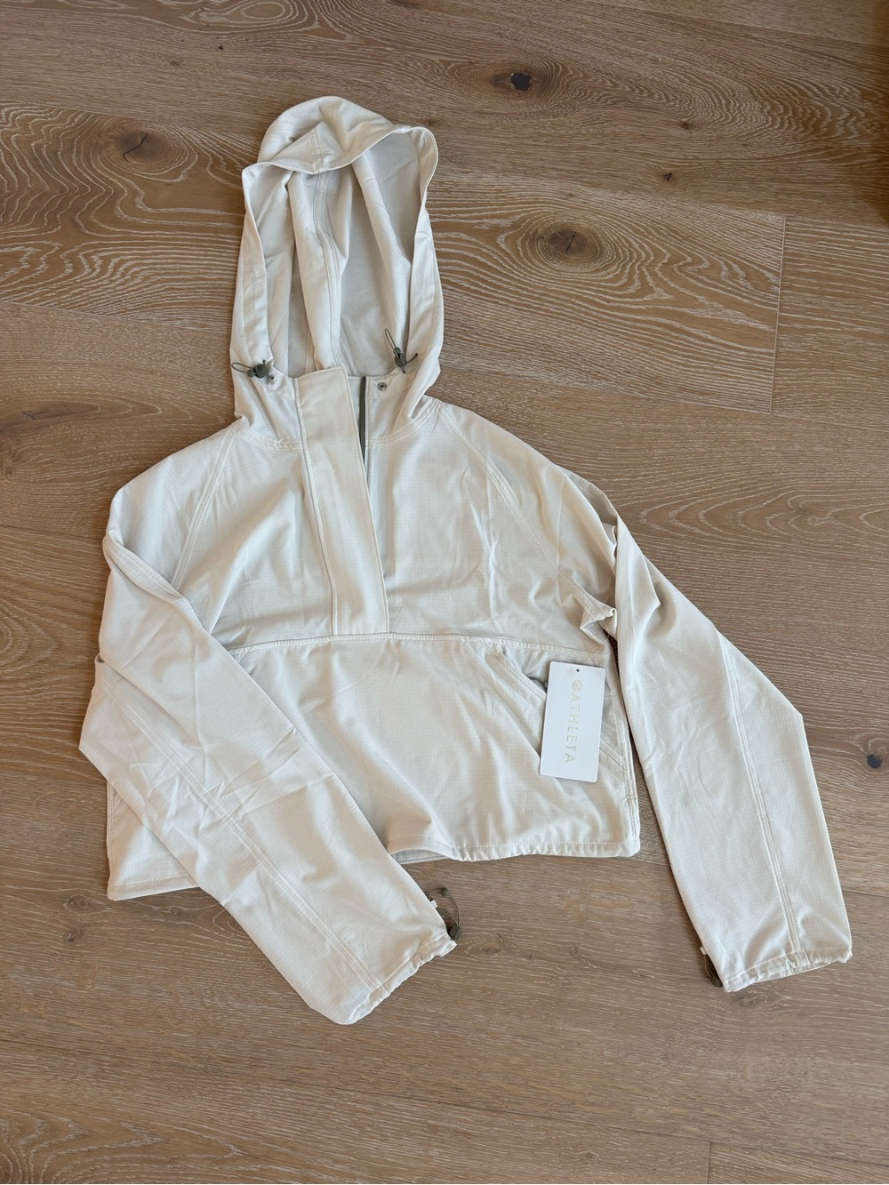 Athleta Cream Lightweight Hooded Utility Anorak